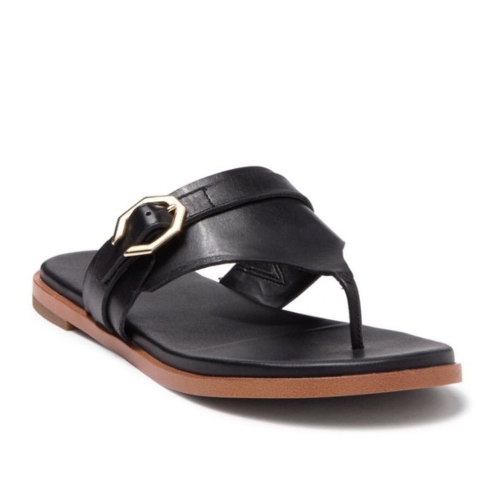 Cole Haan Felicity Buckle Leather Sandal Black